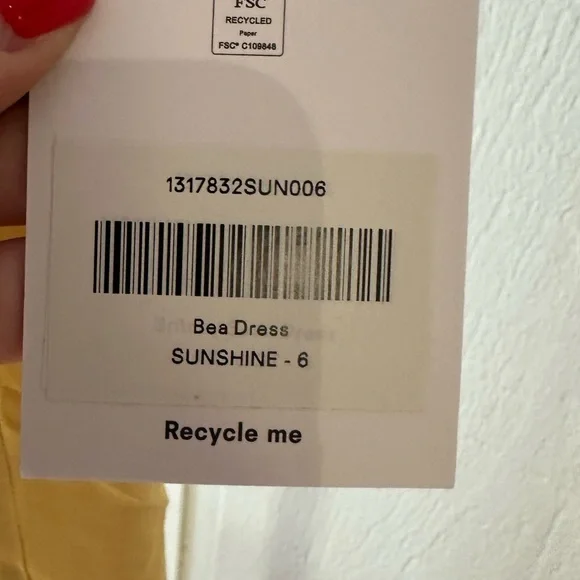 NWT Reformation Bea Dress In Sunshine - Picture 2 of 3